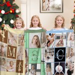 Personalized Ballet Theme 6-8 Photos Collage Soft Throw Blanket with Initial and Name Home Decor Anniversary Birthday Gift for Ballet Lovers