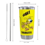 Personalisierte niedlichen langen Schwanz Marsupilami 20 oz Becher mit Namen und Strohhalm Geburtstag Weihnachten Geschenk für Kinder | Callie × Marsupilami®
