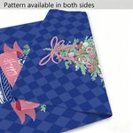 Gepersonaliseerde Chinoiserie Vintage Kerstboom Tuinvlag met Naam en Voorletter Outdoor Decor Kerstcadeau voor familie tuinliefhebbers