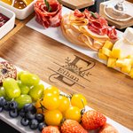 Personalized Engraved Initial Name Marble 11 Pcs Cutting Board Coaster Set with Ceramic Bowl Made in USA Engagement Christmas Gift for Family