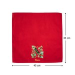 Serviette de Table Rouge Personnalisée avec Nom et Initiale de Style Noël Cadeau des Fêtes de Fin d'Année pour la Famille et les Amis