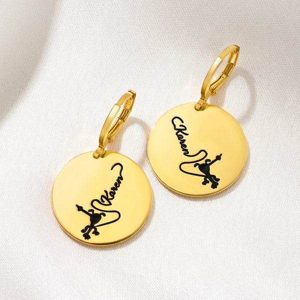 Orecchini personalizzati con nome e cognome, regalo di Natale per lei, Callie × Marsupilami®.