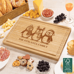 Personalized Engraved Christmas-Themed FSC Charcuterie Bamboo Cutting Board with Text and Juice Groove Housewarming Christmas Gift for Family