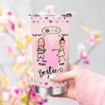 Personalized Clip Art Photos Me & My Besties 20 oz Tumbler with Name Birthday Anniversary Christmas Gift for Besties Travel Tumblers