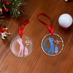 Gepersonaliseerd Glitter Golfer Silhouet Kerst Ornament met Naam en Jaar Huisboom Decoratie Kerst Cadeau voor Golfliefhebbers