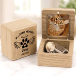 Personalised Angel Wings Photo Pet Fur Keepsake Bottle Box Set with Name and Year Anniversary Gift for Pet Owners
