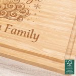 Personalized Magic Santa Claus FSC Bamboo Charcuterie Cutting Board with Engraved Text and Juice Groove Housewarming Christmas Gift for Family