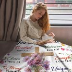 Personalised Birth Flower God Says I Am Bible Soft Throw Blanket with Name Birthday Baptism Gift for Christians Family Friends