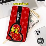 Personalized Cartoon Long-Tailed Leopard Marsupilami Hand Wallet Purse with Name and Zipper Birthday Christmas Gift for Her | Callie × Marsupilami®