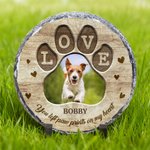 Personalized Love Pet Photo Wear-Resistant Garden Stone with Name Courtyard Decor Pet Keepsake Memorial Gift for Pet Owners Garden Lovers