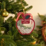 Personalized Apple Flat Shaker Heart Names Acrylic Ornament with Year and Title Appreciation Birthday Christmas Gift for Teachers