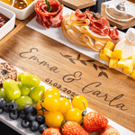 Personalized Engraved Name Date 11 Pcs Acacia Marble Cutting Board Coaster Set with Ceramic Bowl Housewarming Christmas Gift for Family Friends