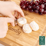 Personalized Engraved Christmas-Themed FSC Charcuterie Bamboo Cutting Board with Text and Juice Groove Housewarming Christmas Gift for Family