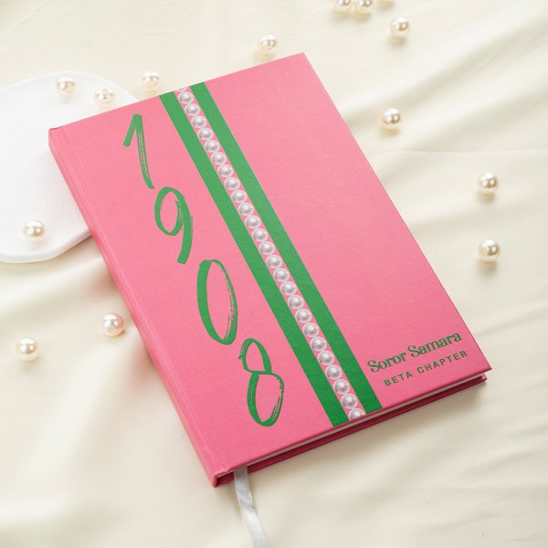 Personalized Pearl A5 Journal Notebook with Name and Year Sorority Bid Day Initiation Big Little Gift for Sorors