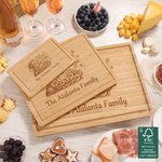 Personalized Magic Santa Claus FSC Bamboo Charcuterie Cutting Board with Engraved Text and Juice Groove Housewarming Christmas Gift for Family