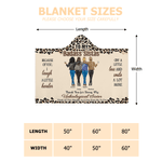 Personalized Leopard Print Cartoon Character Soft Hooded Blanket with Name Home Decor Birthday Christmas Gift for Best Friends Besties