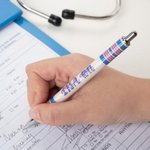 Personalized NICU Baby Blanket Design Glitter Retractable Ballpoint Pen with Text Birthday Appreciation Gift for Nurse Doctor