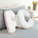 Personalised Soft Letter Plush Pillow with Name Patch Nursery Home Decor Housewarming Gift for Family Kids