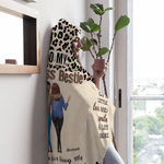 Personalized Leopard Print Cartoon Character Soft Hooded Blanket with Name Home Decor Birthday Christmas Gift for Best Friends Besties