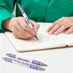 Personalized NICU Baby Blanket Design Glitter Retractable Ballpoint Pen with Text Birthday Appreciation Gift for Nurse Doctor