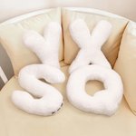 Personalised Soft Letter Plush Pillow with Name Patch Nursery Home Decor Housewarming Gift for Family Kids
