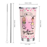 Personalized Clip Art Photos Me & My Besties 20 oz Tumbler with Name Birthday Anniversary Christmas Gift for Besties Travel Tumblers
