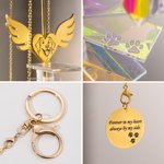 Personalized Photo Rainbow Stairs Paw Prints Heart Wings Wind Chime Sun Catcher with Text Memorial Sympathy Pet Loss Gift for Pet Owners