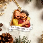Personalisierter Baumschmuck im Foto-zu-Cartoon-Design mit 3D Cartoon-Porträts und Wunschtext Wohndeko Weihnachten Geschenk für Familie Freunde