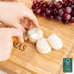 Personalized Christmas-Themed FSC Bamboo Charcuterie Cutting Board with Engraved Text and Juice Groove Housewarming Christmas Gift for Family