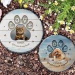 Personalized Love Pet Photo Wear-Resistant Garden Stone with Name Courtyard Decor Pet Keepsake Memorial Gift for Pet Owners Garden Lovers