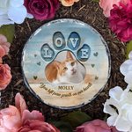 Personalized Love Pet Photo Wear-Resistant Garden Stone with Name Courtyard Decor Pet Keepsake Memorial Gift for Pet Owners Garden Lovers