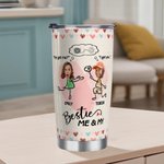 Personalized Clip Art Photos Me & My Besties 20 oz Tumbler with Name Birthday Anniversary Christmas Gift for Besties Travel Tumblers