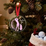 Gepersonaliseerd Glitter Golfer Silhouet Kerst Ornament met Naam en Jaar Huisboom Decoratie Kerst Cadeau voor Golfliefhebbers