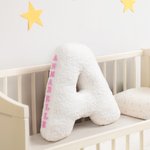Personalised Soft Letter Plush Pillow with Name Patch Nursery Home Decor Housewarming Gift for Family Kids