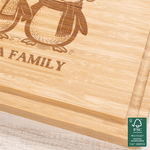 Personalized Engraved Christmas-Themed FSC Charcuterie Bamboo Cutting Board with Text and Juice Groove Housewarming Christmas Gift for Family