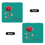 Personalised Birth Flower Compact Heart Round Square Makeup Mirror with Name Portable Birthday Wedding Party Gift for Women