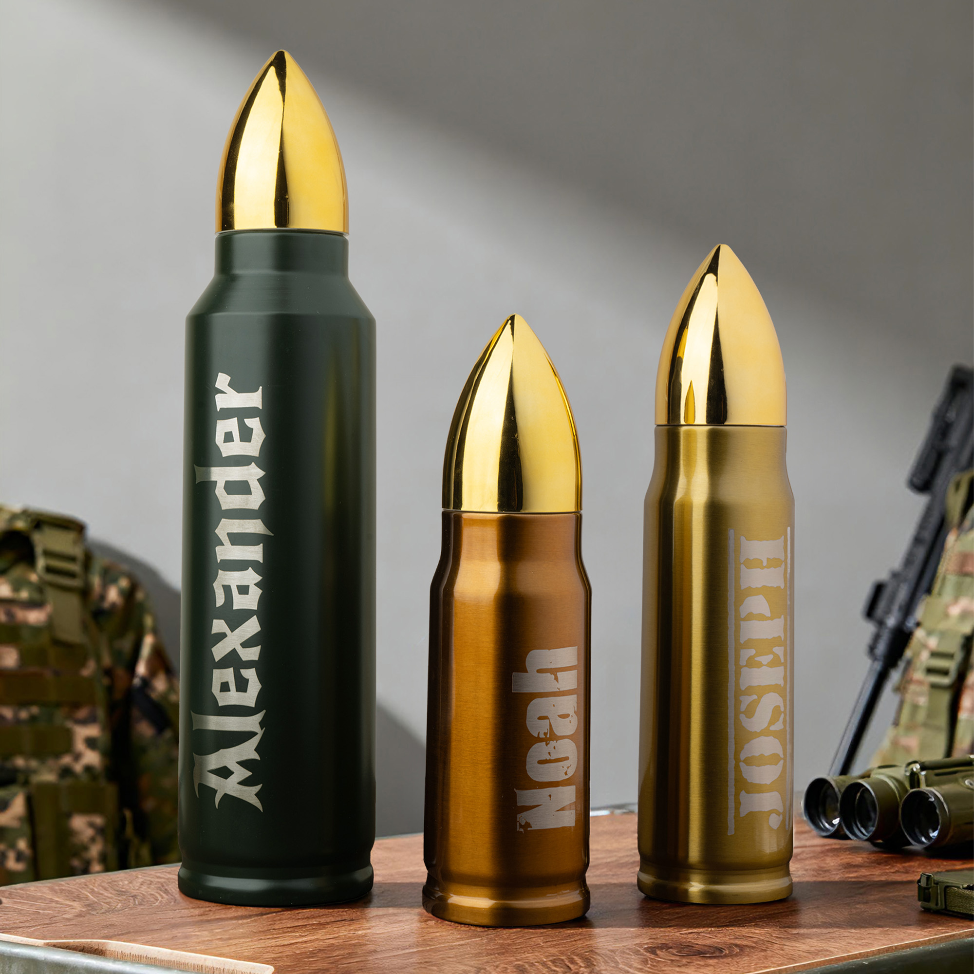 Bouteille thermos personnalisée avec nom Académie de police Cadeau de départ à la retraite pour la police militaire