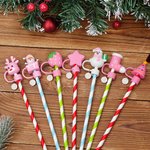 Reno Personalizado Muñeco de Nieve Árbol de Navidad Pajita Rosa con Inicial Charm Accesorio Regalo de Navidad para Familia Amigos