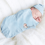 Gepersonaliseerde Schattige Dieren 100% Katoen Foto Baby Romper Muts Deken Outfit met Gift Box Naam Jaar Coming Home Baby Shower Gift voor pasgeborene