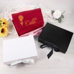 Personalized Super Soft Warm Scarf Shawl with Embroidered Birth Flower and Text Fashion Accessory Birthday Christmas Gift for Couple Family