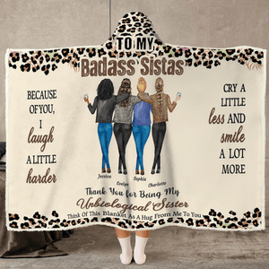 Personalized Leopard Print Cartoon Character Soft Hooded Blanket with Name Home Decor Birthday Christmas Gift for Best Friends Besties