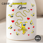 Personalized Yellow-Spotted Leopard Marsupilami Ceramic Vase with Name Home Decor Christmas Birthday Gift for Family Friends | Callie × Marsupilami®