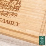Personalized Christmas-Themed FSC Bamboo Charcuterie Cutting Board with Engraved Text and Juice Groove Housewarming Christmas Gift for Family