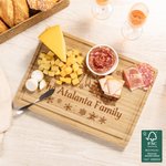 Personalized Magic Santa Claus FSC Bamboo Charcuterie Cutting Board with Engraved Text and Juice Groove Housewarming Christmas Gift for Family