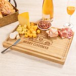 Personalized Christmas-Themed FSC Bamboo Charcuterie Cutting Board with Engraved Text and Juice Groove Housewarming Christmas Gift for Family