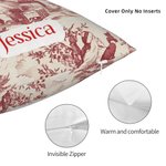 Gepersonaliseerd Kerstman Rood Print Zacht Kussenovertrek met Naam Home Decor Kerstcadeau voor Familie Vrienden