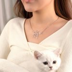 Collier personnalisé Votre Silhouette Toujours Avec Moi 1-6 Ligne Chiens Chats avec Nom Anniversaire Cadeau pour les propriétaires d'animaux de compagnie