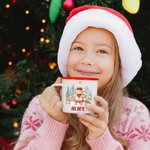 Personalised Cute Gingerbread Man 12 oz Cocoa Enamel Mug with Name Daily Use Christmas Gift for Kids Family