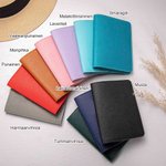 Personoitu nahkainen passi ja matkalaukkusetti sydämen muotoisella lentoreittikuviolla täydellinen matkavarustesetti matkailun ystäville