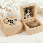 Personalised Angel Wings Photo Pet Fur Keepsake Bottle Box Set with Name and Year Anniversary Gift for Pet Owners